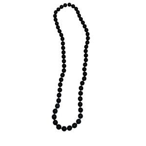 Black Beaded Necklace 14” Classic Minimal Short Strand